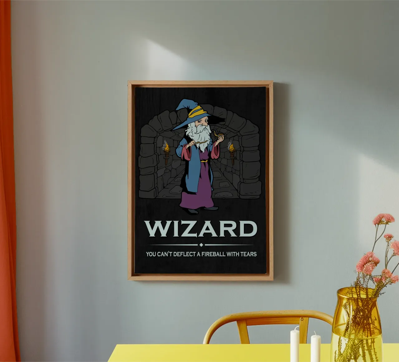 Wizard with spell and magical aura canvas by pixelbull - medieval art and more