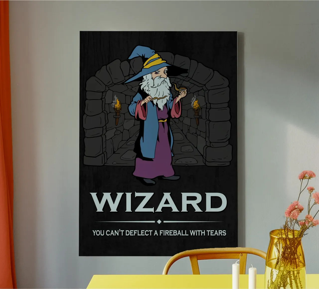 Wizard with spell and magical aura canvas by pixelbull - medieval art and more