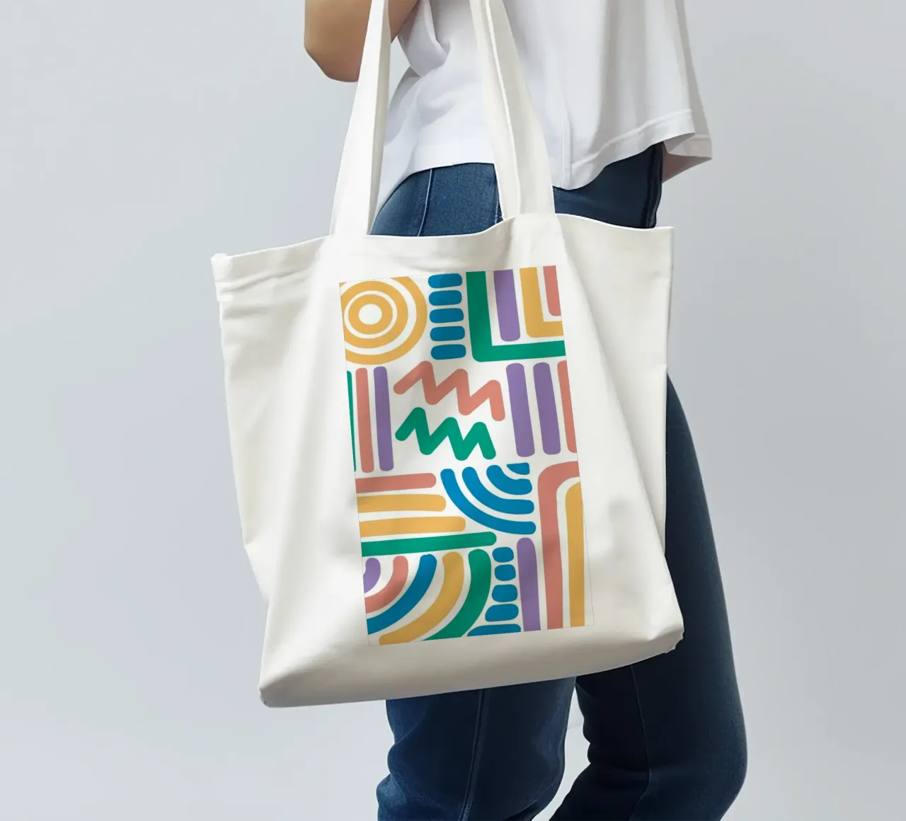 abstract line color borsa in juta da beney