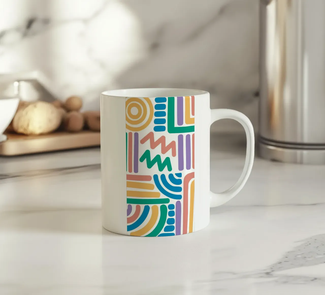 abstract line color tazza in ceramica da beney