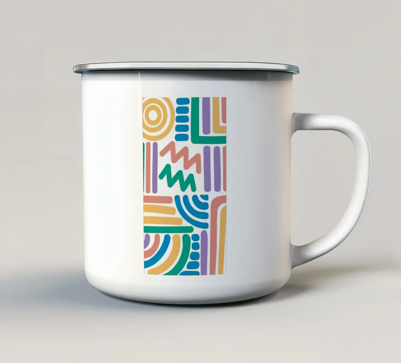 abstract line color emaille mok van beney
