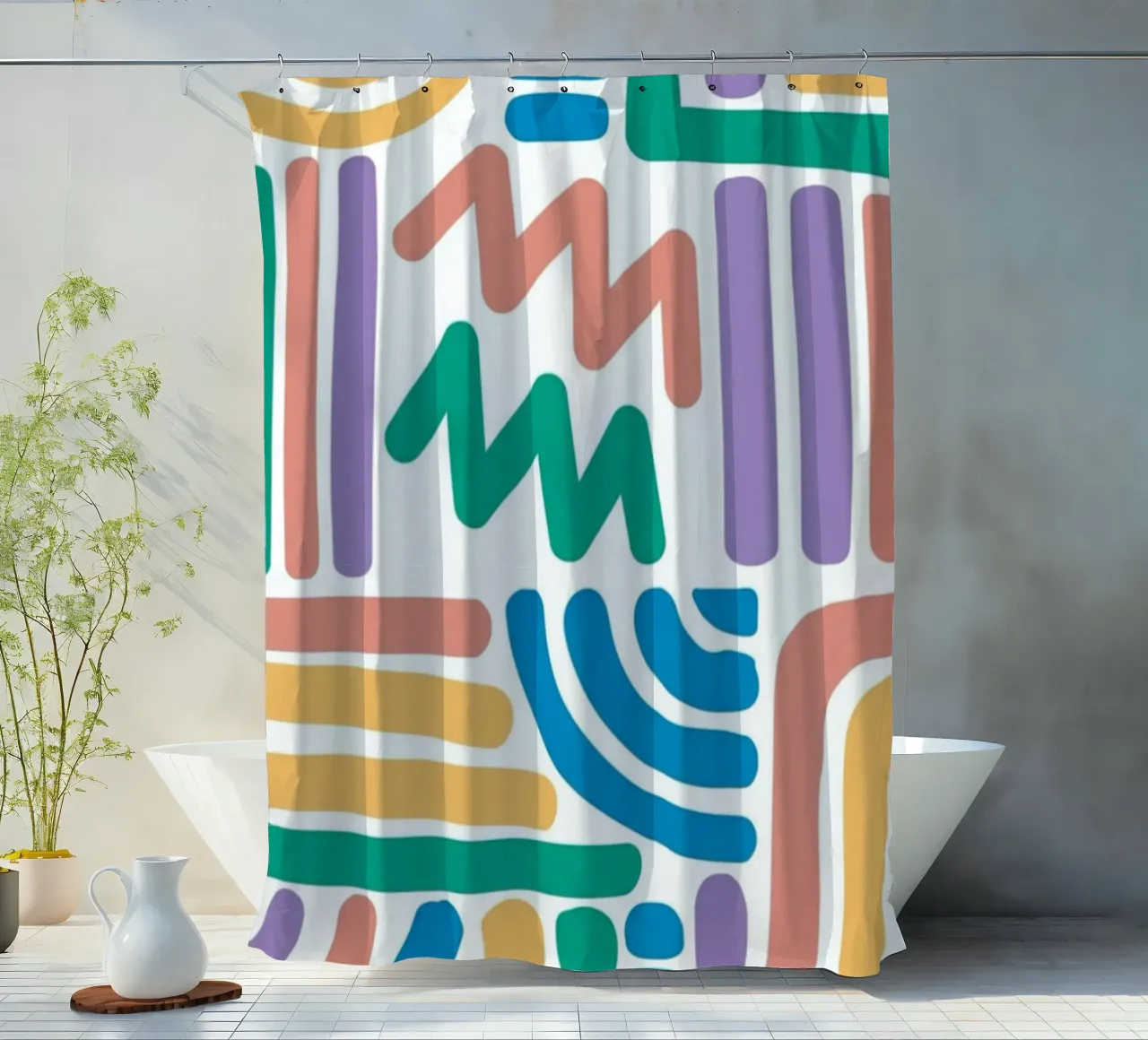 abstract line color tenda da doccia da beney