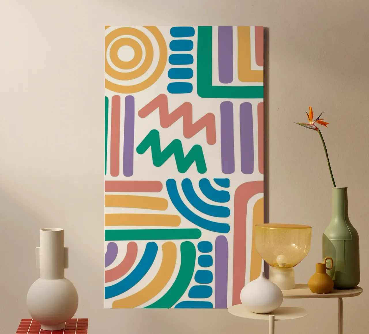 abstract line color tela da beney