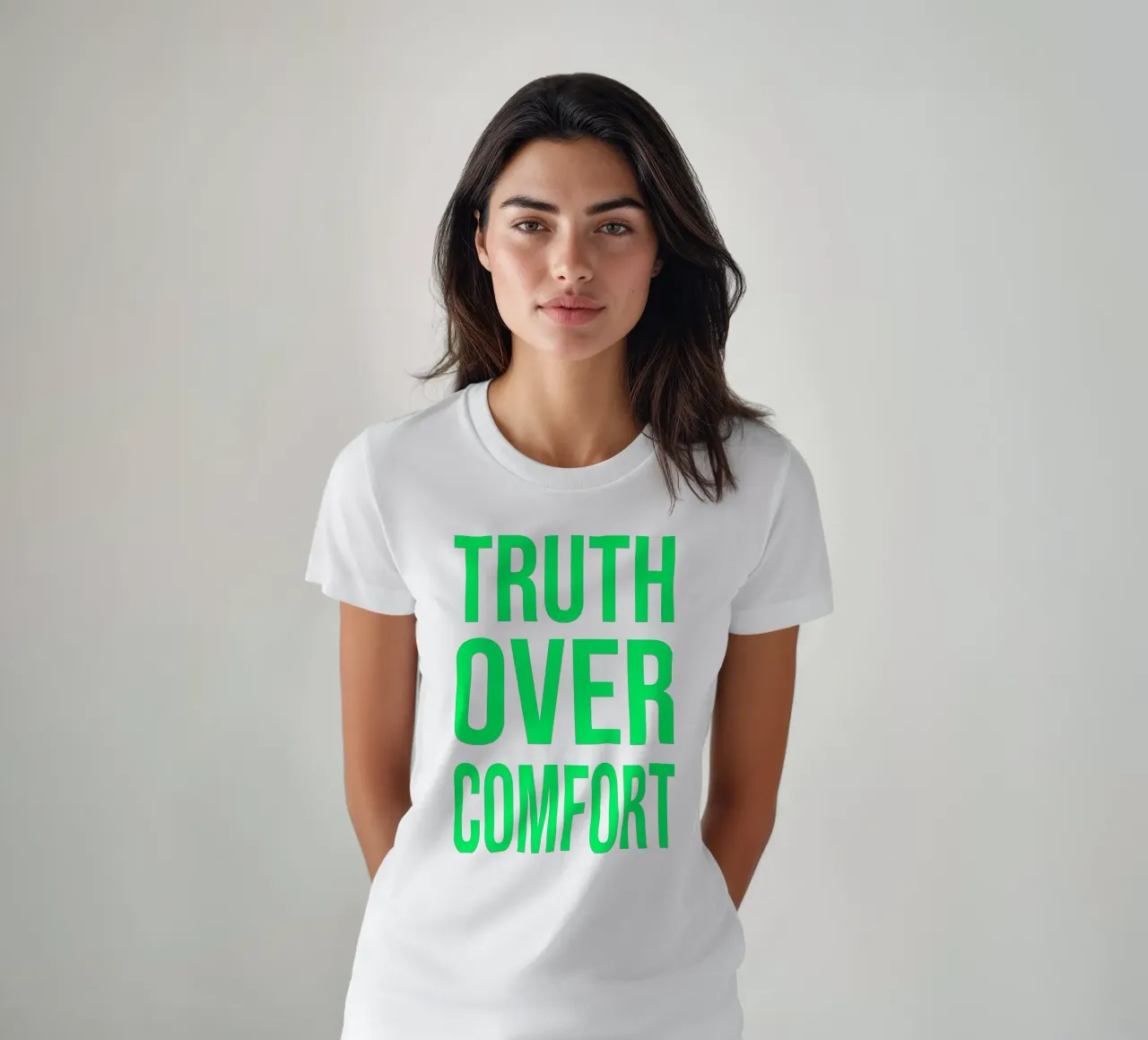 OVER series- bold letters, brave values (5 colors) t-shirt da FRICKE DESIGN