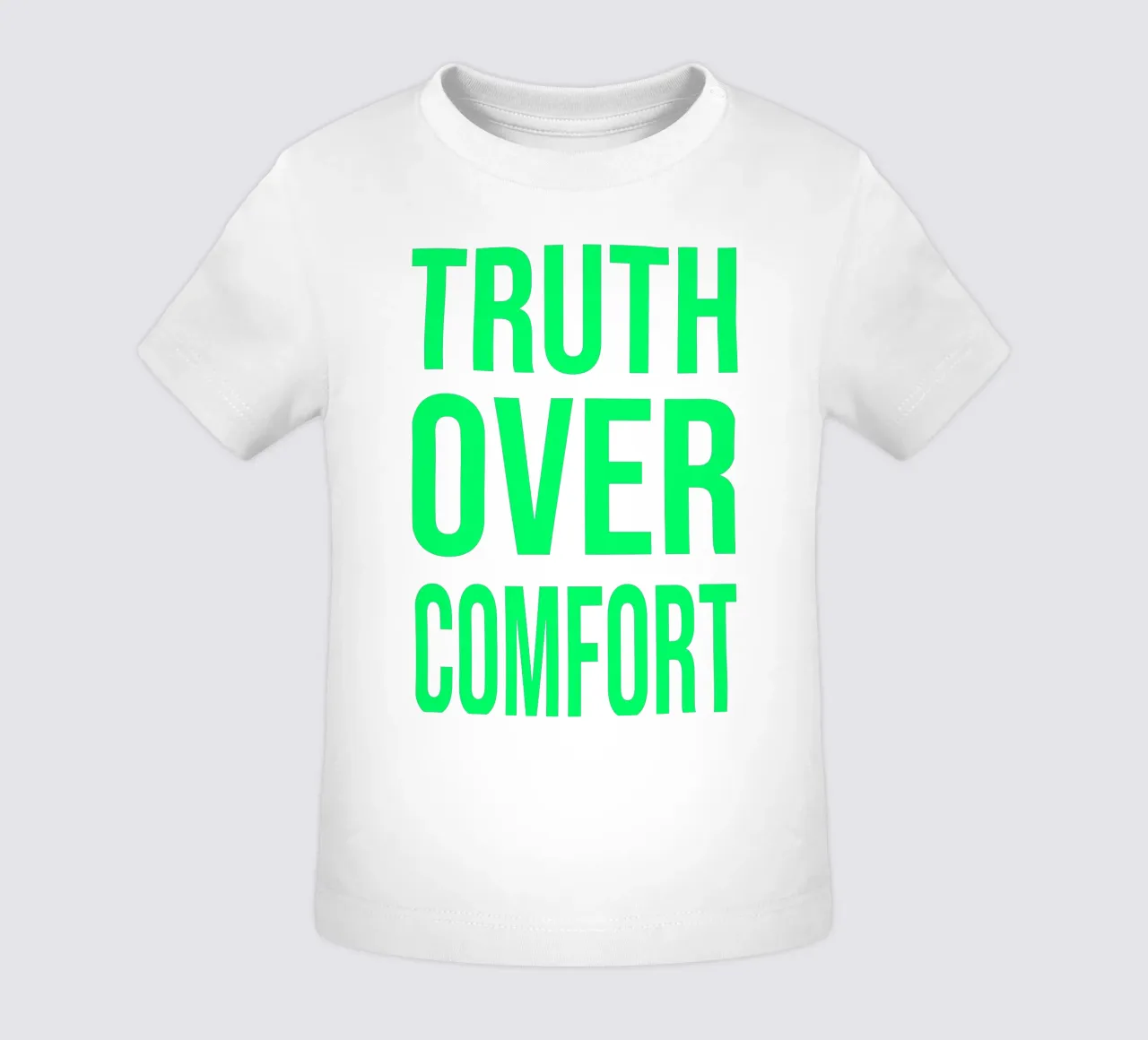 OVER series- bold letters, brave values (5 colors) maglietta neonato da FRICKE DESIGN