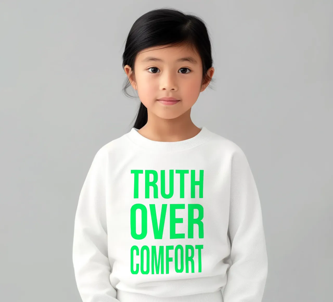 OVER series- bold letters, brave values (5 colors) felpa bambino da FRICKE DESIGN