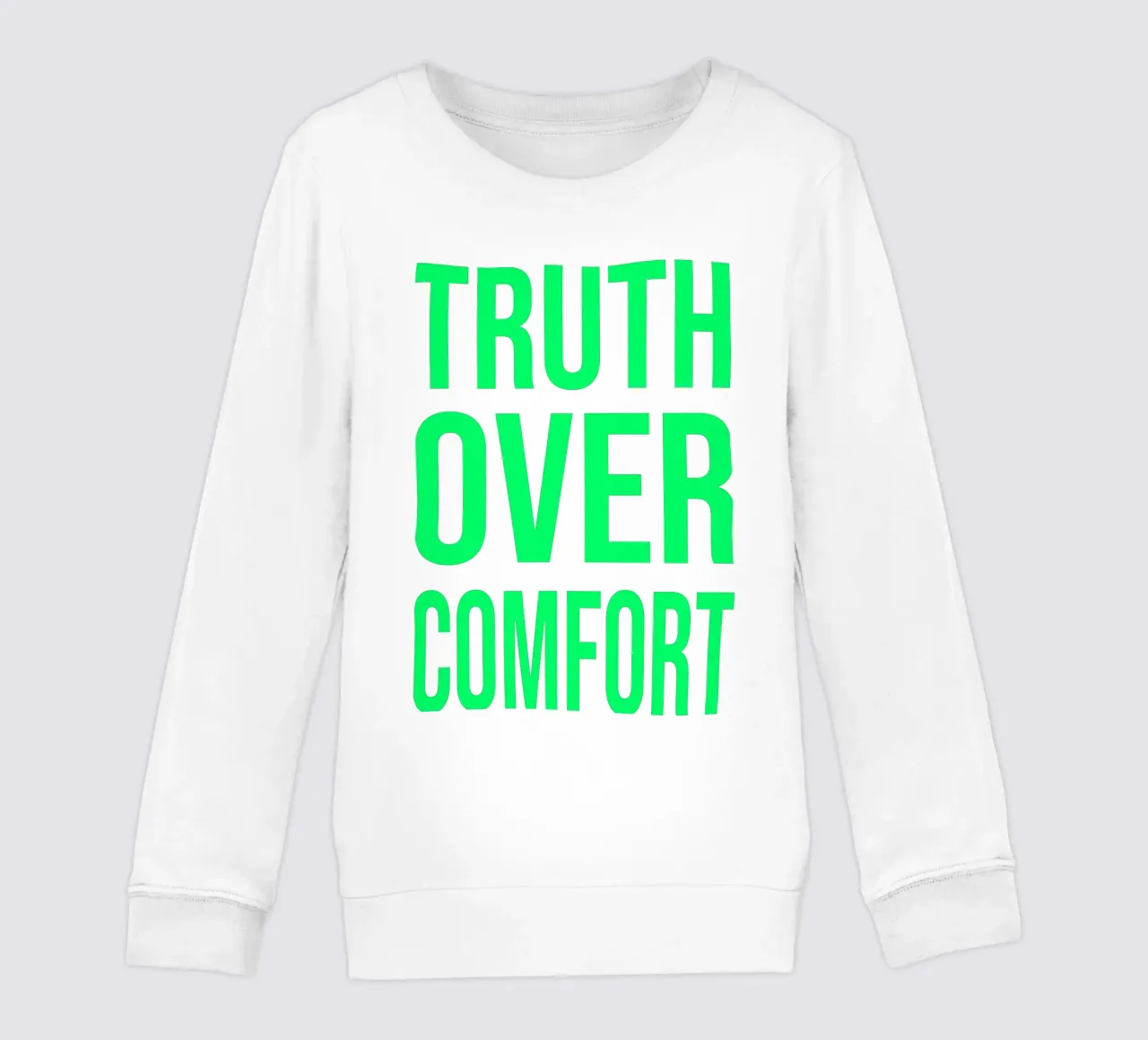 OVER series- bold letters, brave values (5 colors) felpa bambino da FRICKE DESIGN