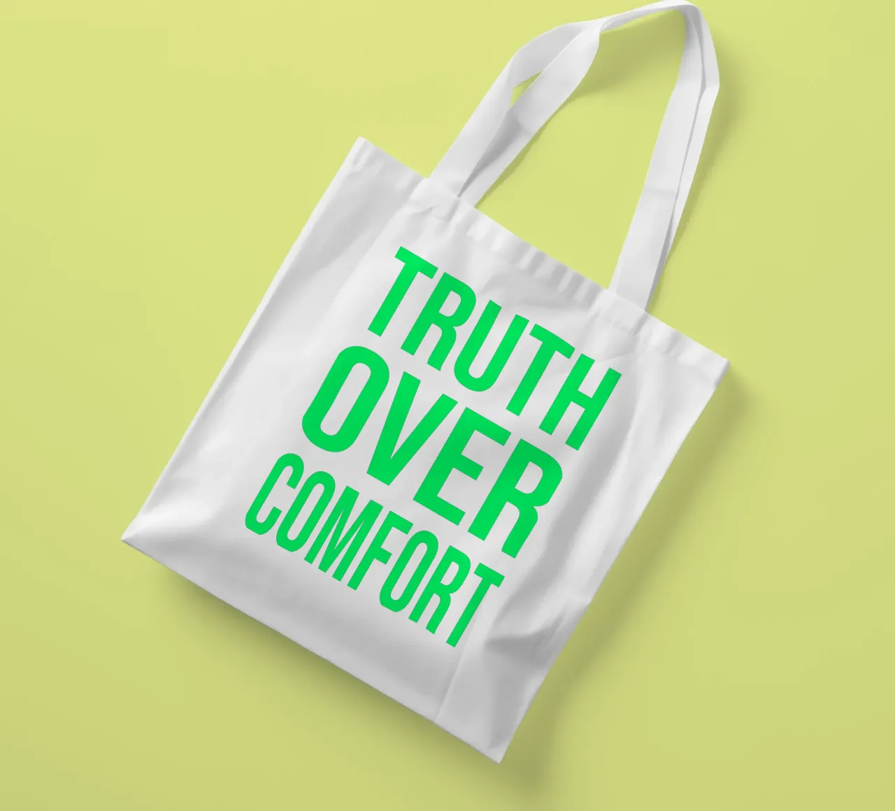 OVER series- bold letters, brave values (5 colors) borsa in juta da FRICKE DESIGN