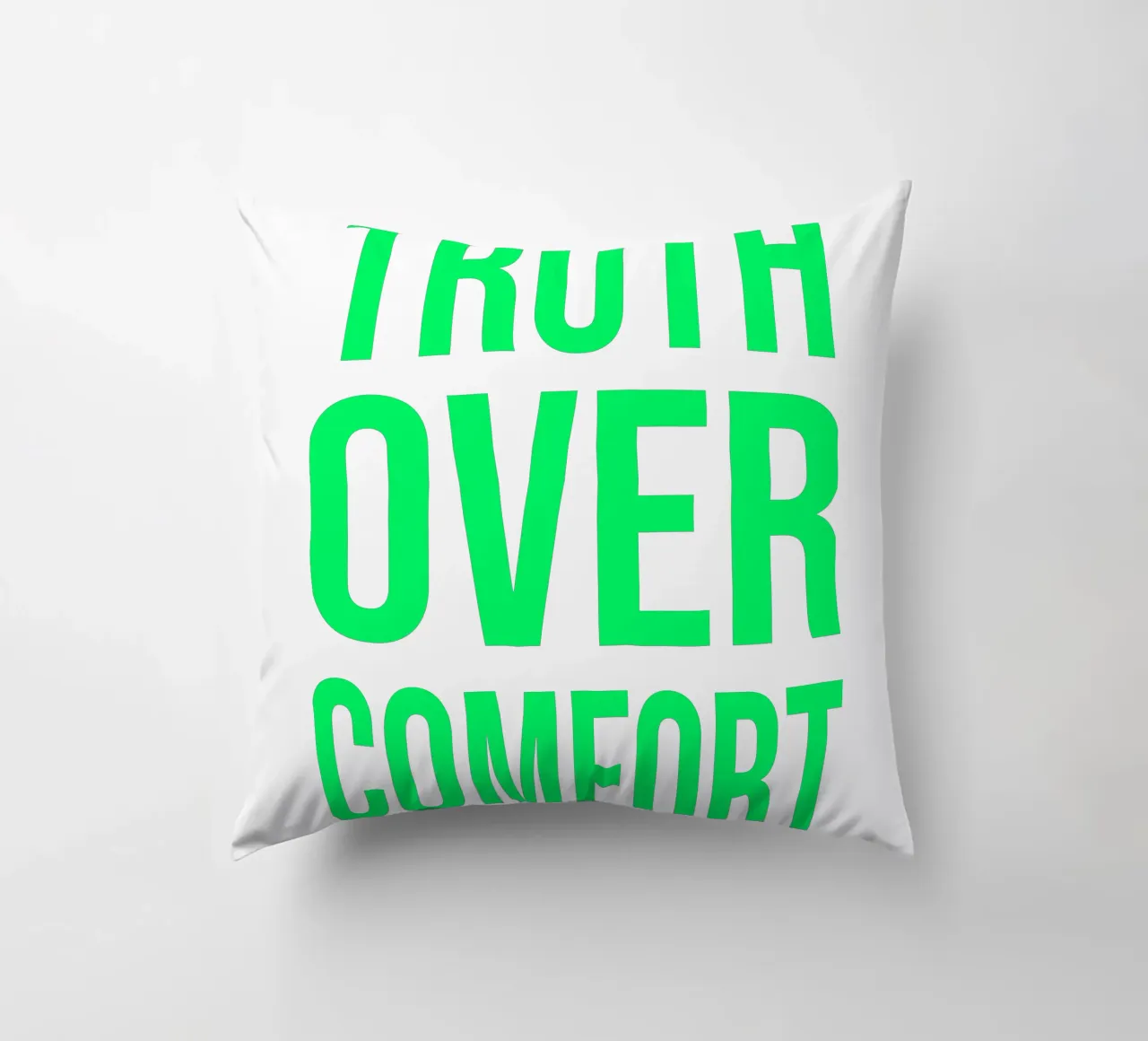 OVER series- bold letters, brave values (5 colors) cuscino da FRICKE DESIGN