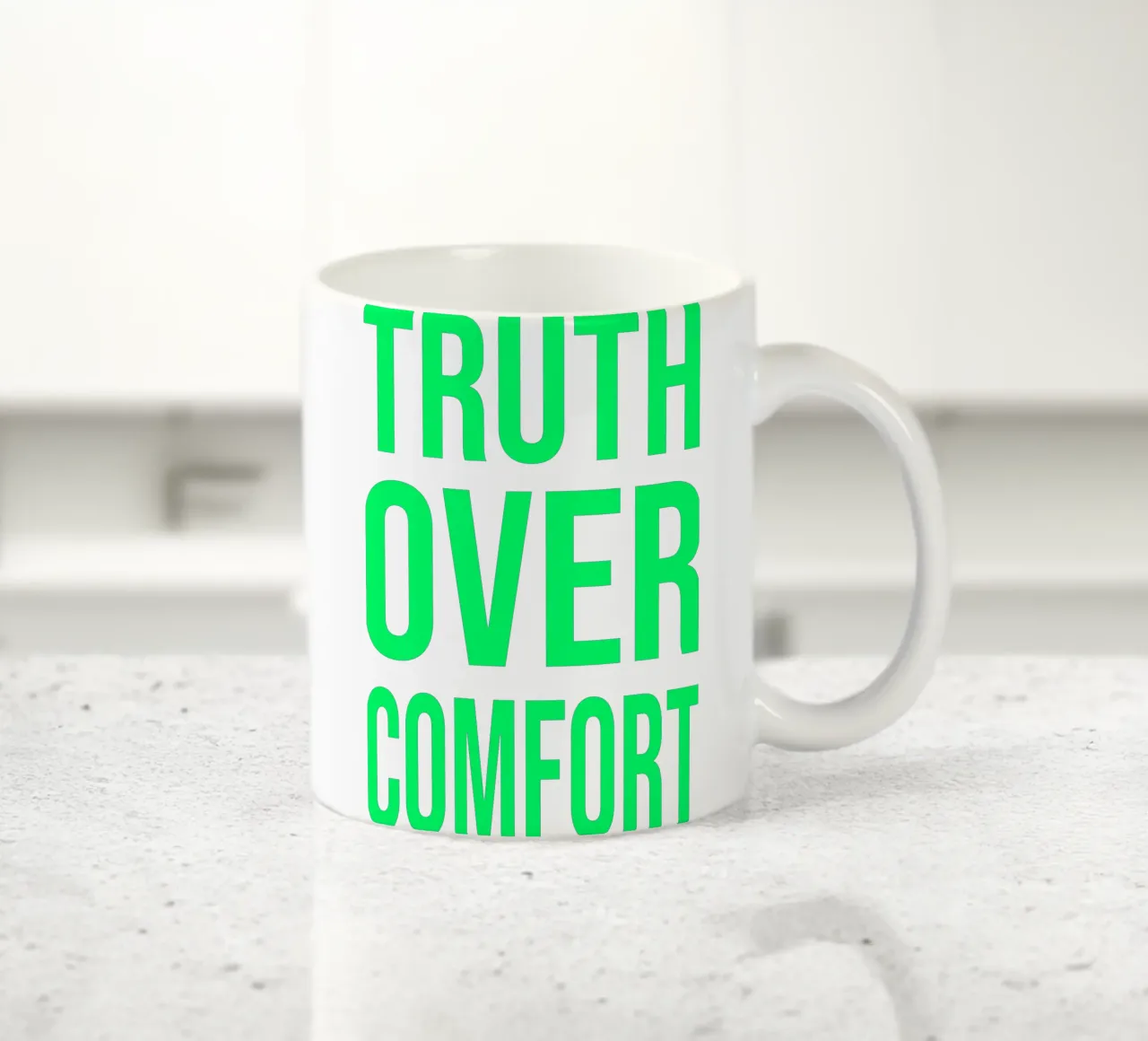 OVER series- bold letters, brave values (5 colors) tazza in ceramica da FRICKE DESIGN