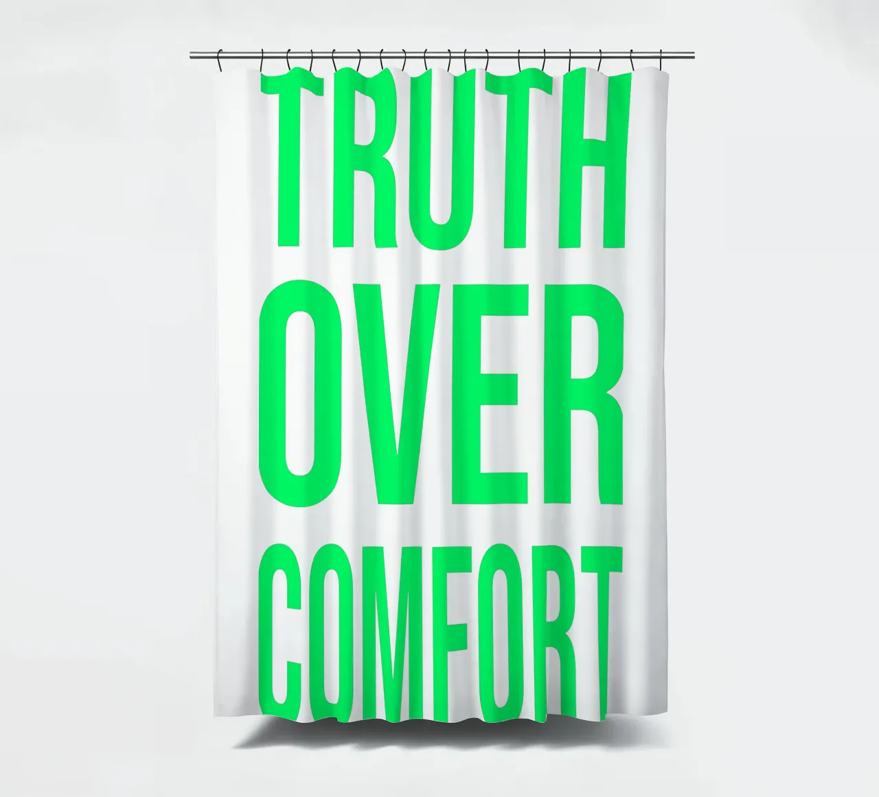 OVER series- bold letters, brave values (5 colors) tenda da doccia da FRICKE DESIGN