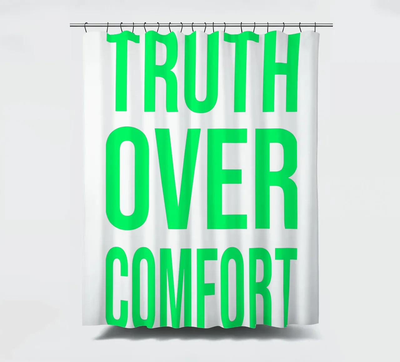OVER series- bold letters, brave values (5 colors) tenda da doccia da FRICKE DESIGN