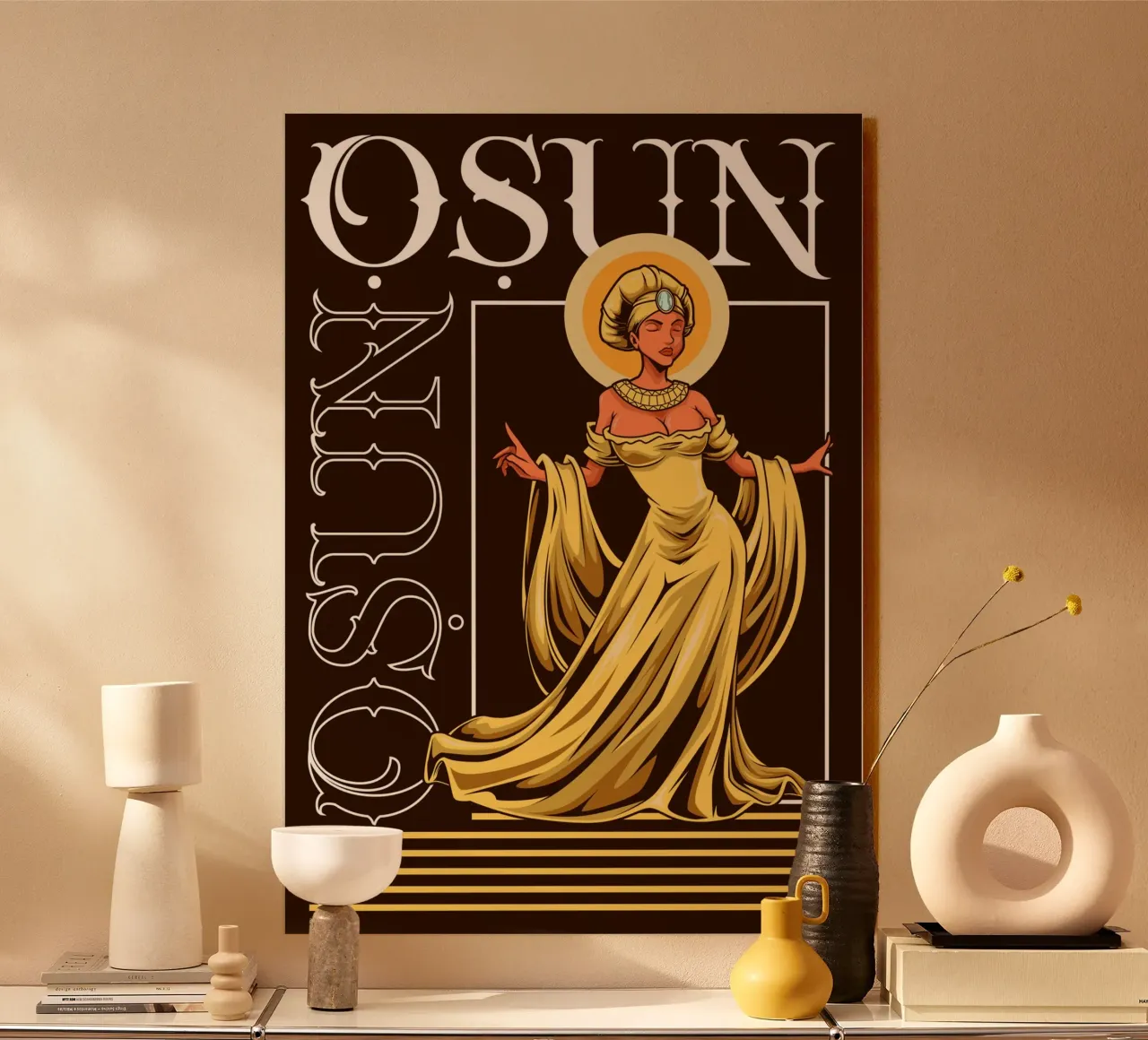 Ọṣun - dea dell'amore, della bellezza e dei fiumi plexiglass da pixelbull - medieval art and more