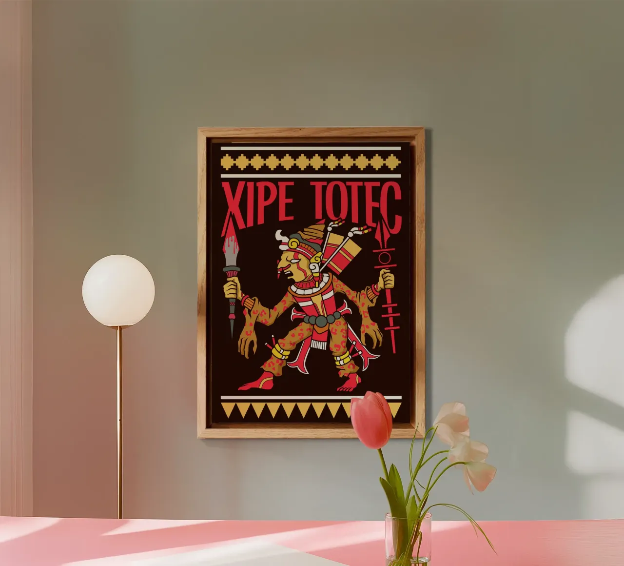Xipe Totec - Dio della muta e del rinnovamento alluminio dibond da pixelbull - medieval art and more