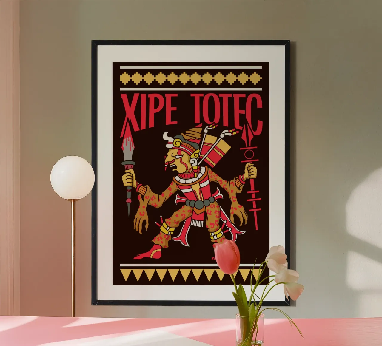 Xipe Totec - Dio della muta e del rinnovamento carta hahnemühle da pixelbull - medieval art and more