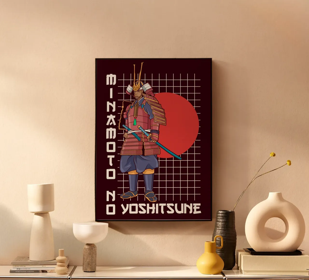 Minamoto no Yoshitsune - Héroe trágico de los samuráis metacrilato de pixelbull - medieval art and more