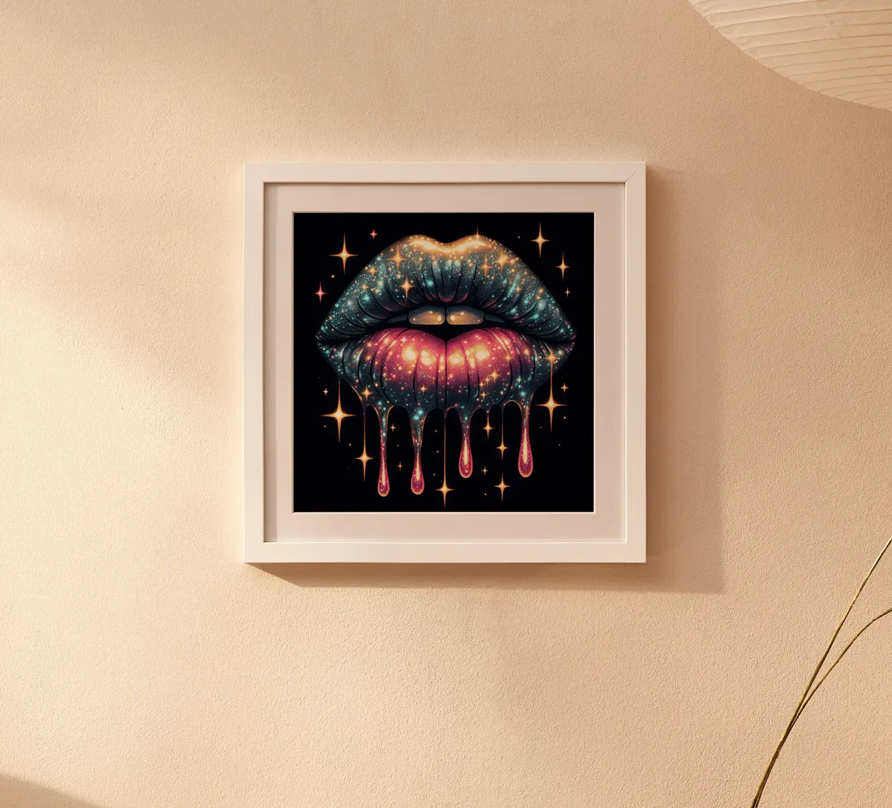 LABBRA CHE GOCCIOLANO poster con telaio in alluminio da ARTOMATIC