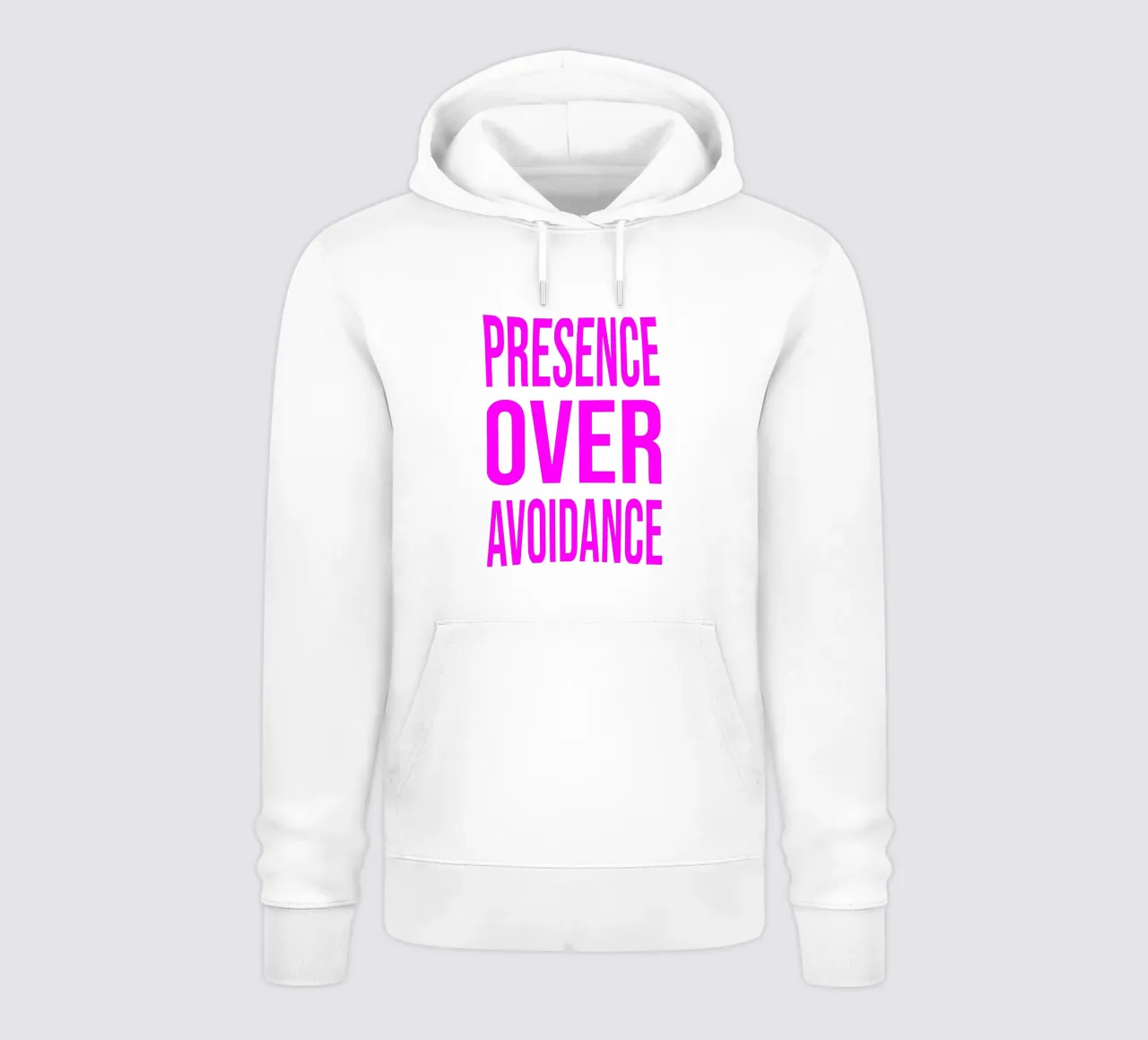OVER series- bold letters, brave values (5 colors) felpa con cappuccio da FRICKE DESIGN
