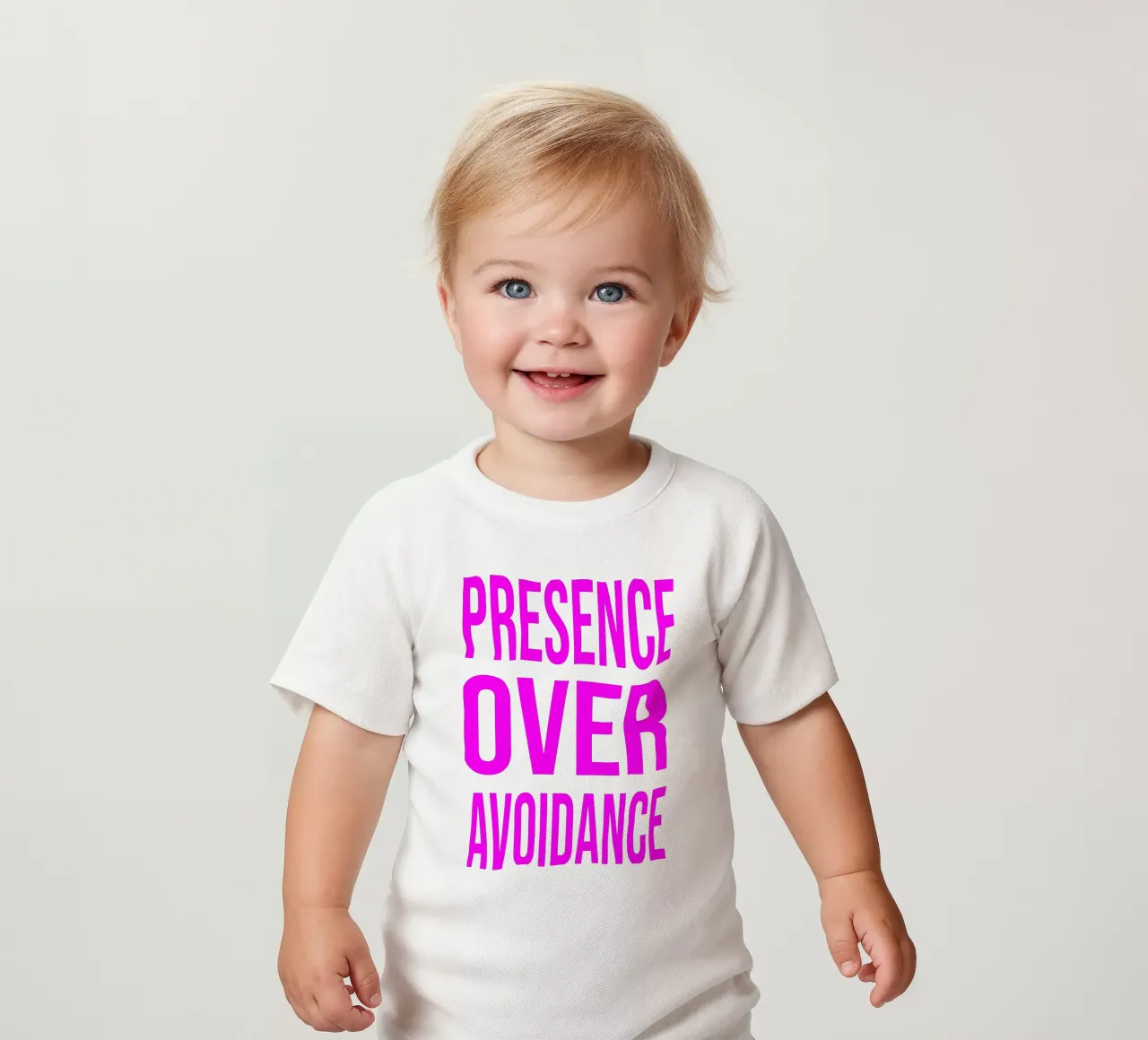OVER series- bold letters, brave values (5 colors) maglietta neonato da FRICKE DESIGN
