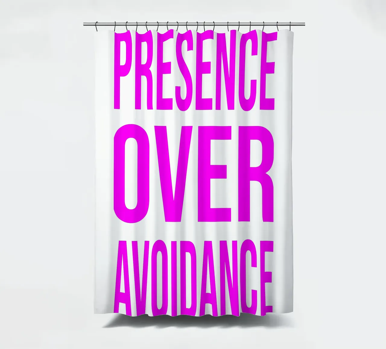 OVER series- bold letters, brave values (5 colors) tenda da doccia da FRICKE DESIGN