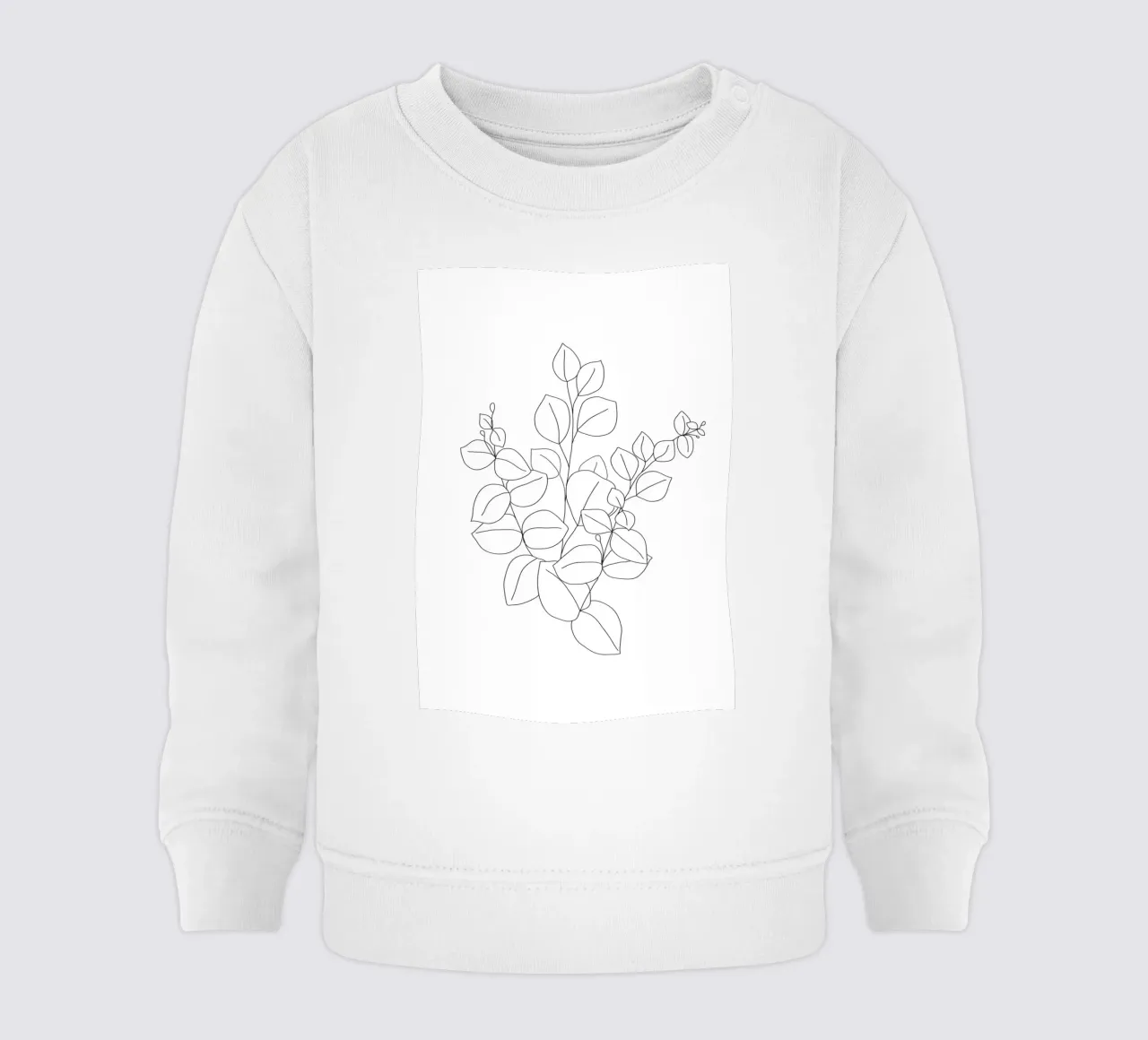 Minimalistic Eucalyptus Line Art felpa neonato da Nadjaa
