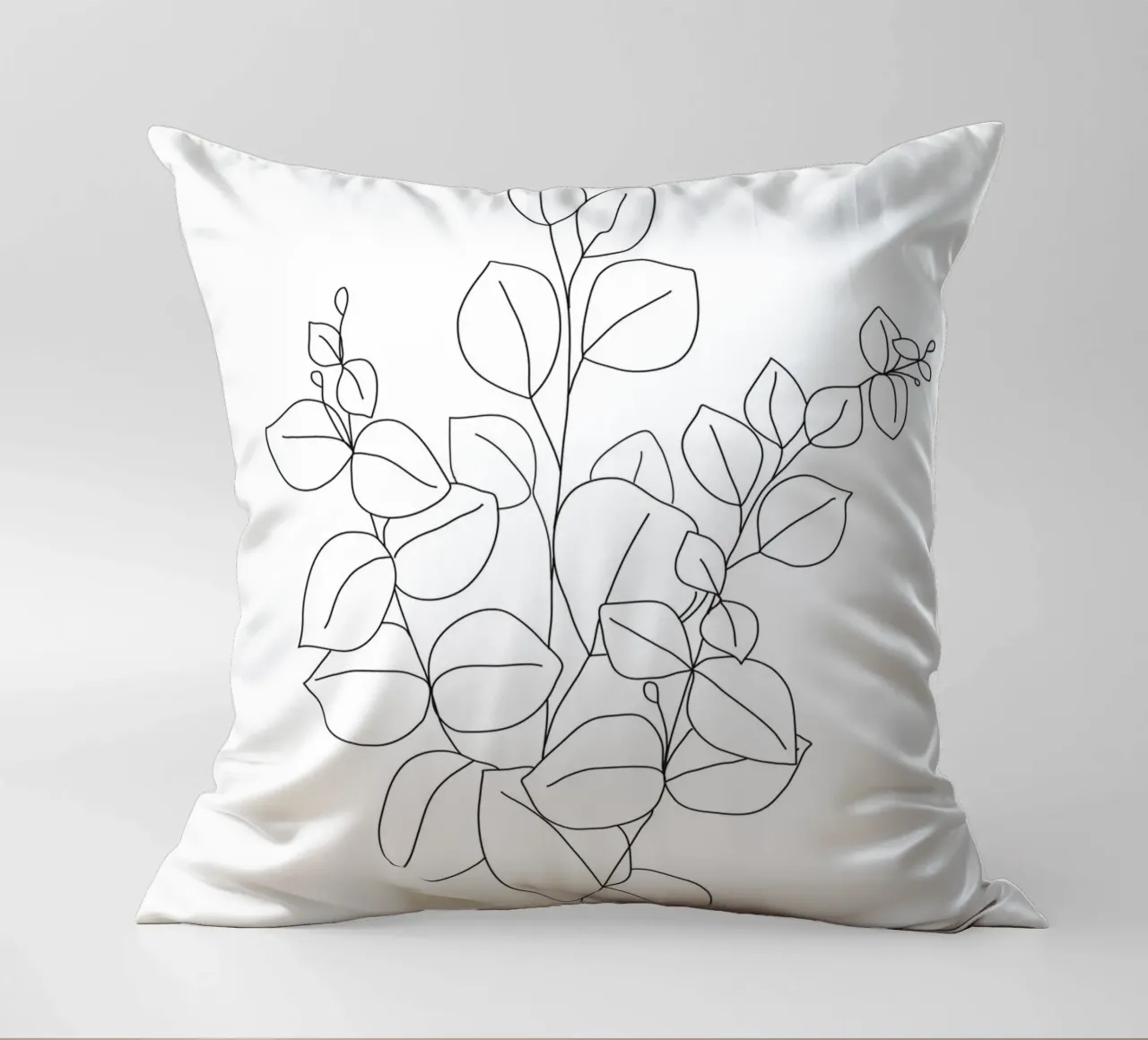 Minimalistic Eucalyptus Line Art cuscino da Nadjaa