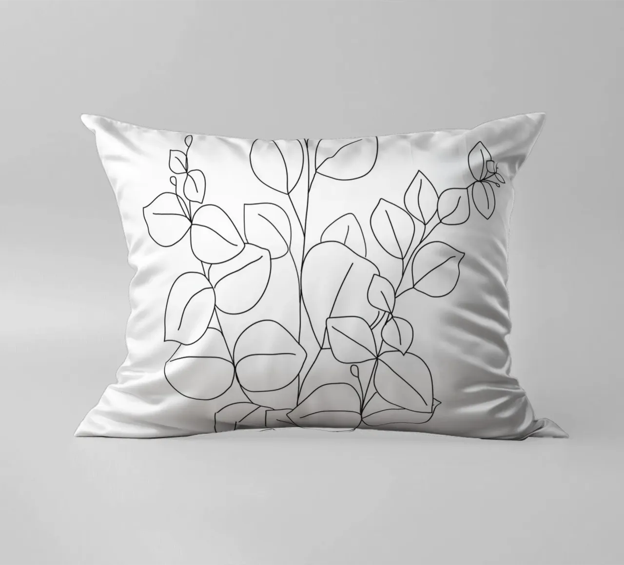 Minimalistic Eucalyptus Line Art cuscino da Nadjaa