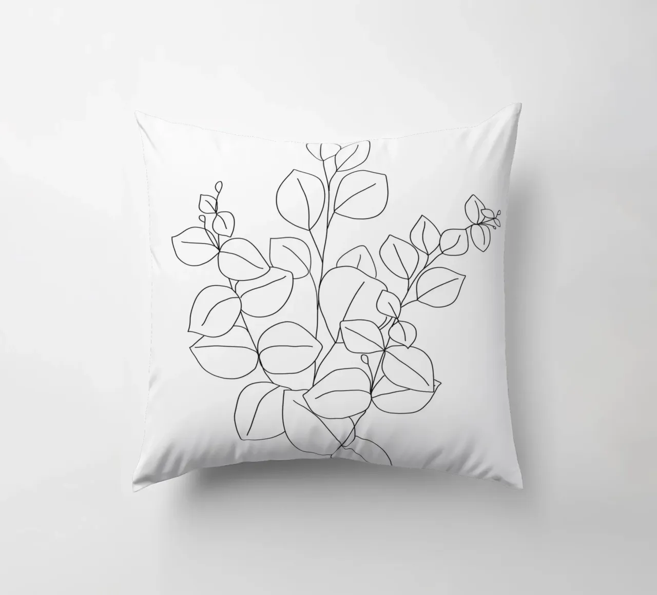 Minimalistic Eucalyptus Line Art cuscino da Nadjaa