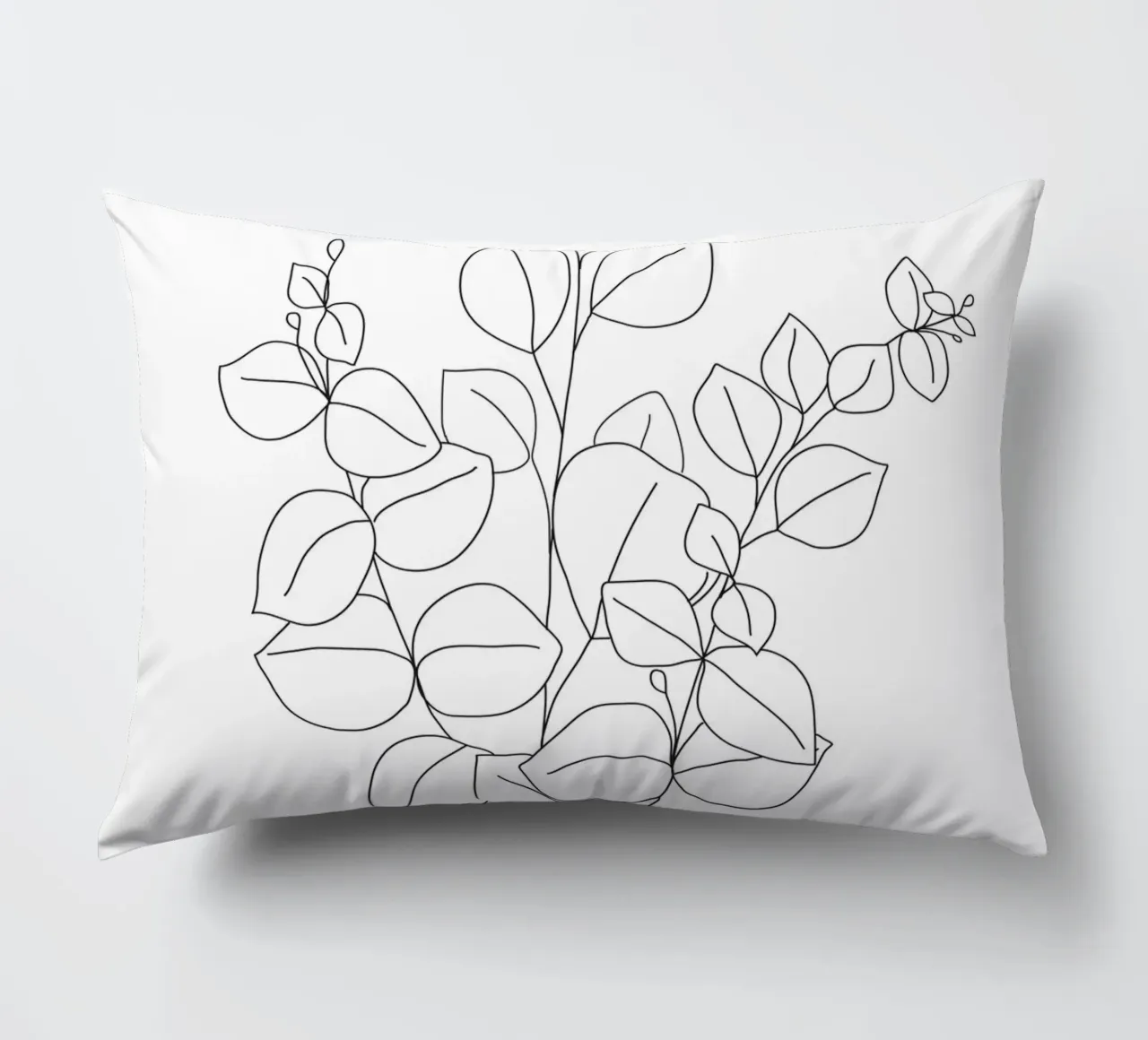 Minimalistic Eucalyptus Line Art cuscino da Nadjaa