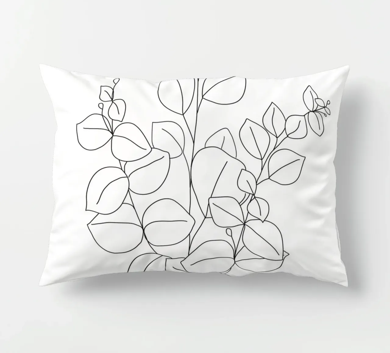 Minimalistic Eucalyptus Line Art cuscino da Nadjaa