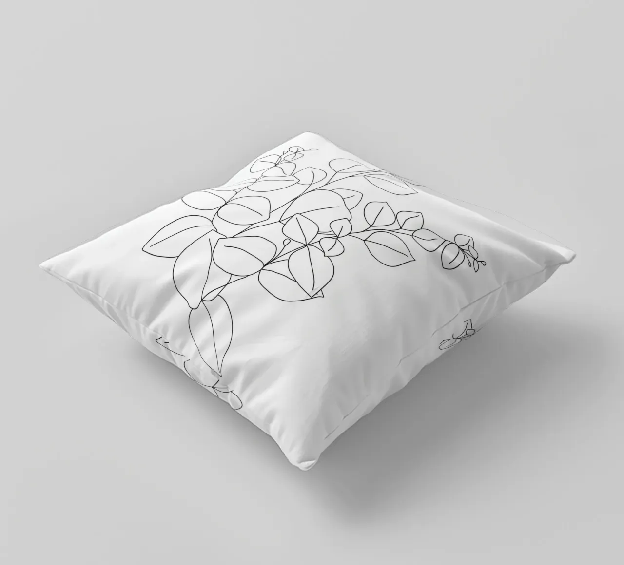 Minimalistic Eucalyptus Line Art cuscino da Nadjaa