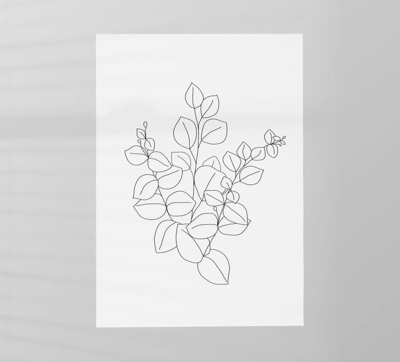 Minimalistic Eucalyptus Line Art pellicola backlit da Nadjaa