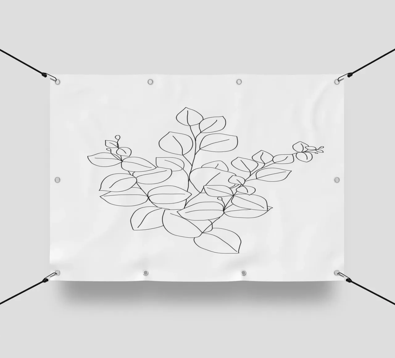 Minimalistic Eucalyptus Line Art telo in pvc da Nadjaa