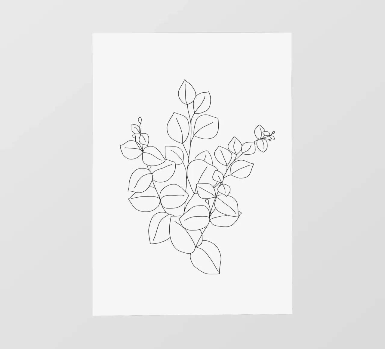 Minimalistic Eucalyptus Line Art telo in pvc da Nadjaa