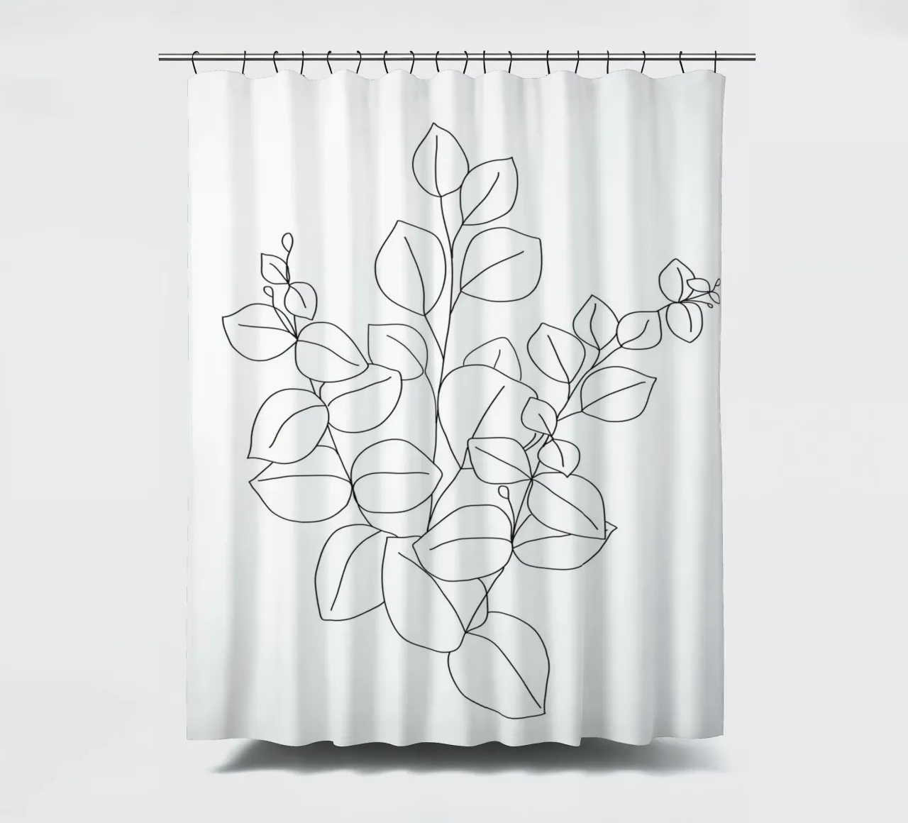Minimalistic Eucalyptus Line Art tenda da doccia da Nadjaa