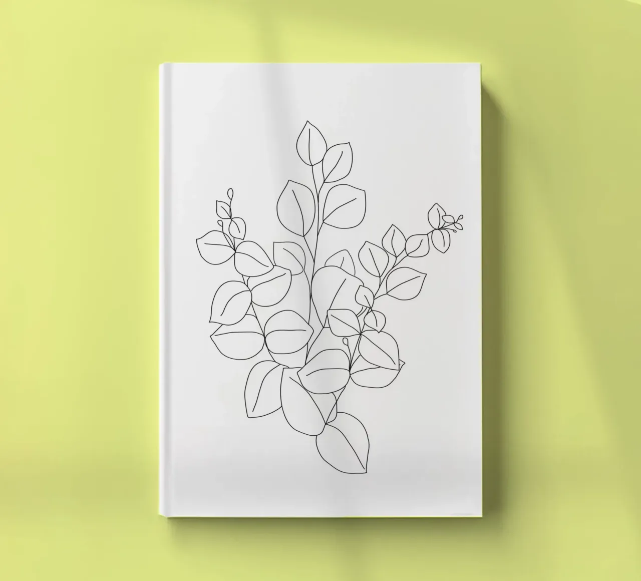 Minimalistic Eucalyptus Line Art notebook by Nadjaa