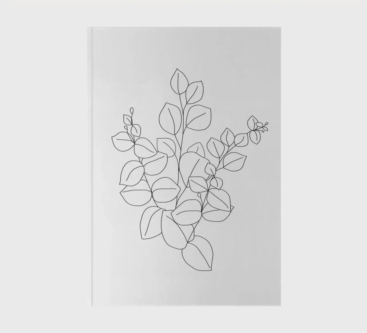 Minimalistic Eucalyptus Line Art notebook by Nadjaa