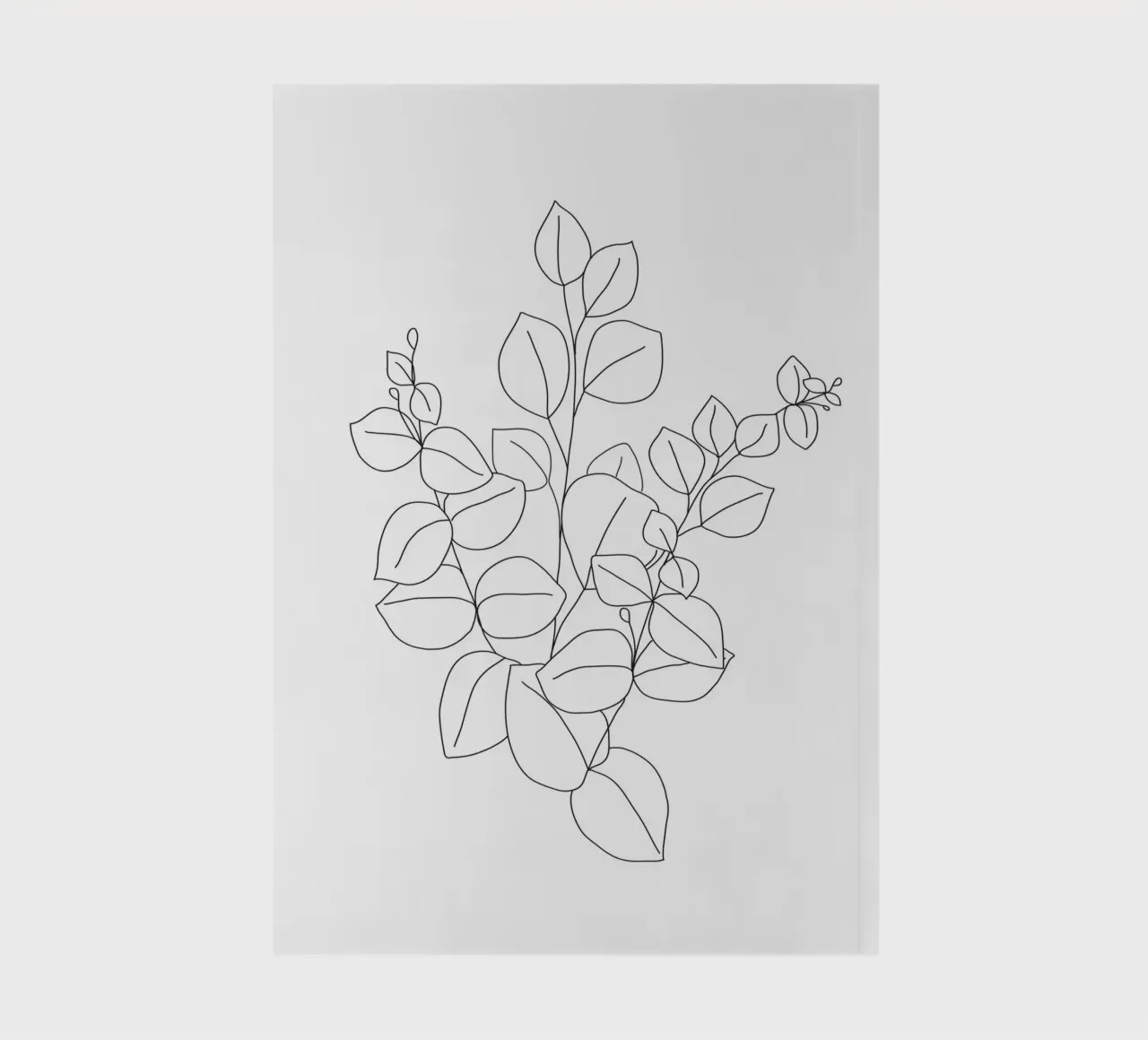 Minimalistic Eucalyptus Line Art notebook by Nadjaa