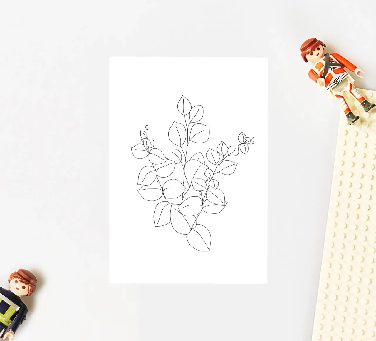 Minimalistic Eucalyptus Line Art adesivo da Nadjaa