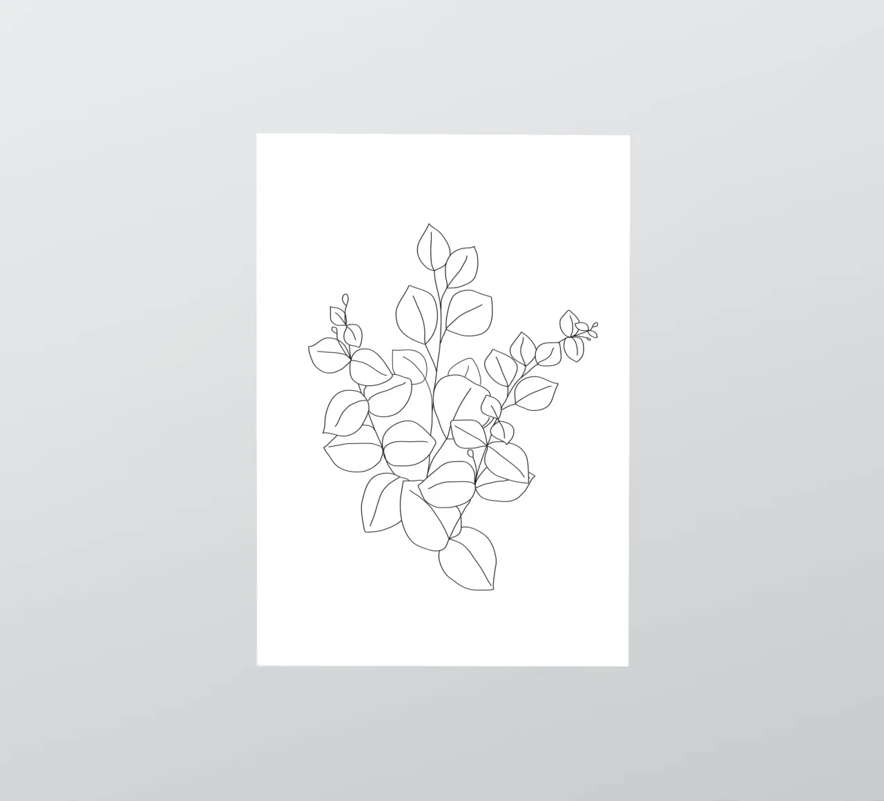 Minimalistic Eucalyptus Line Art adesivo da Nadjaa