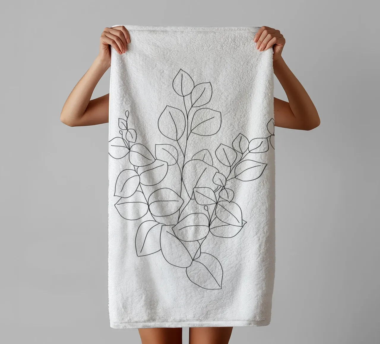 Minimalistic Eucalyptus Line Art asciugamano da bagno da Nadjaa