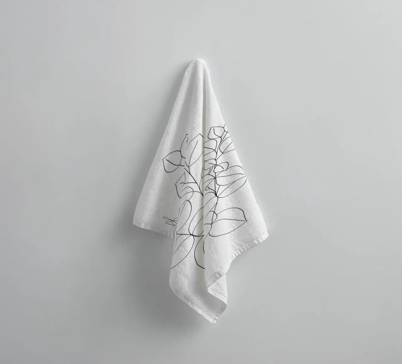 Minimalistic Eucalyptus Line Art asciugamano da bagno da Nadjaa