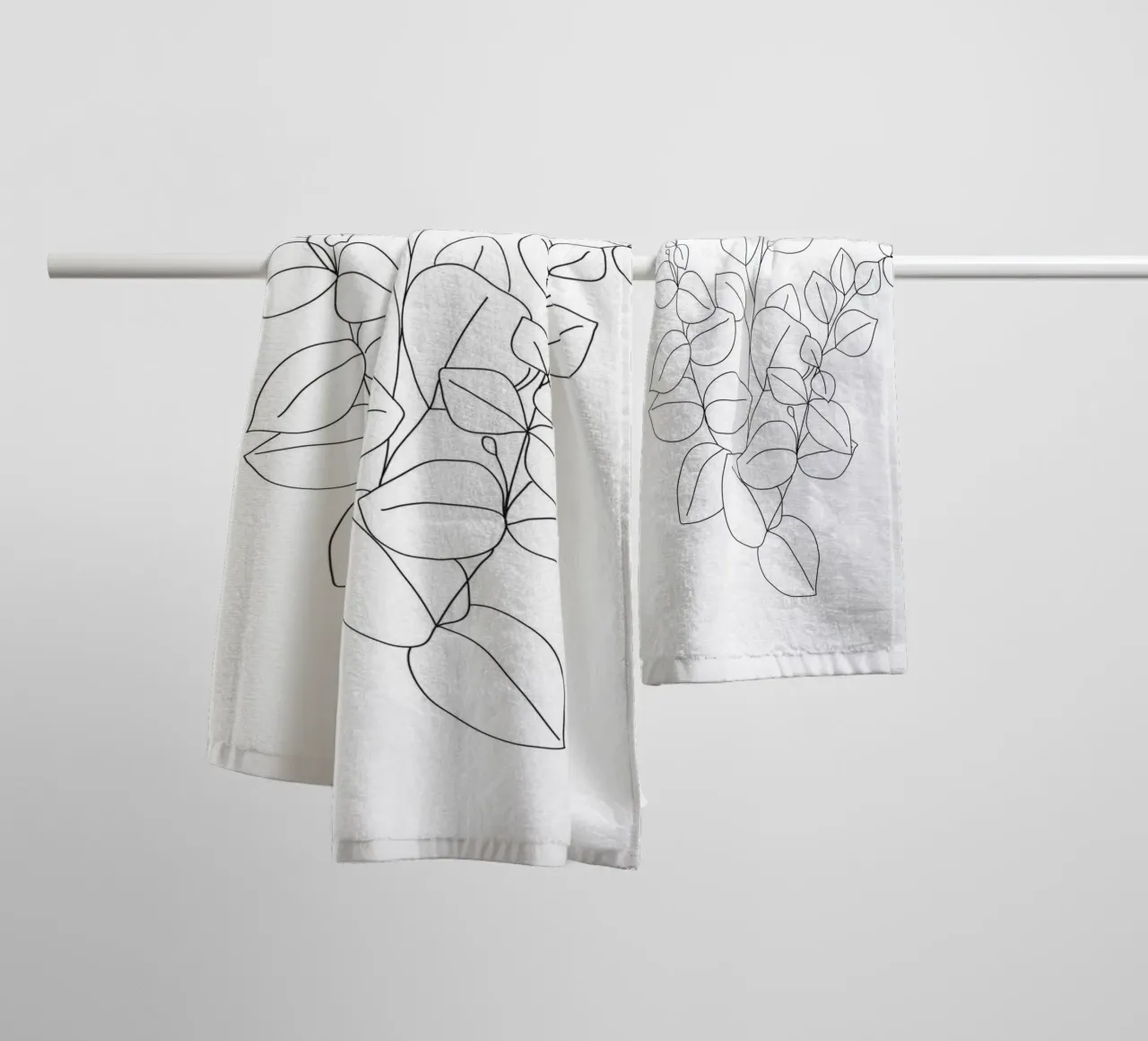 Minimalistic Eucalyptus Line Art asciugamano da bagno da Nadjaa