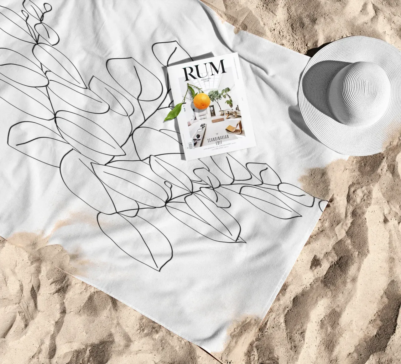 Minimalistic Eucalyptus Line Art telo mare da Nadjaa