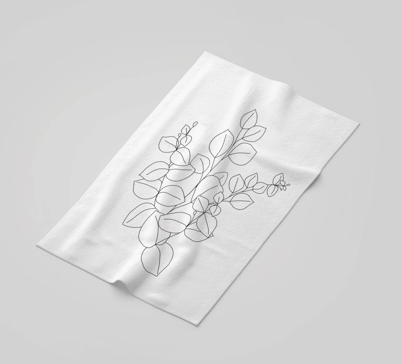 Minimalistic Eucalyptus Line Art telo mare da Nadjaa