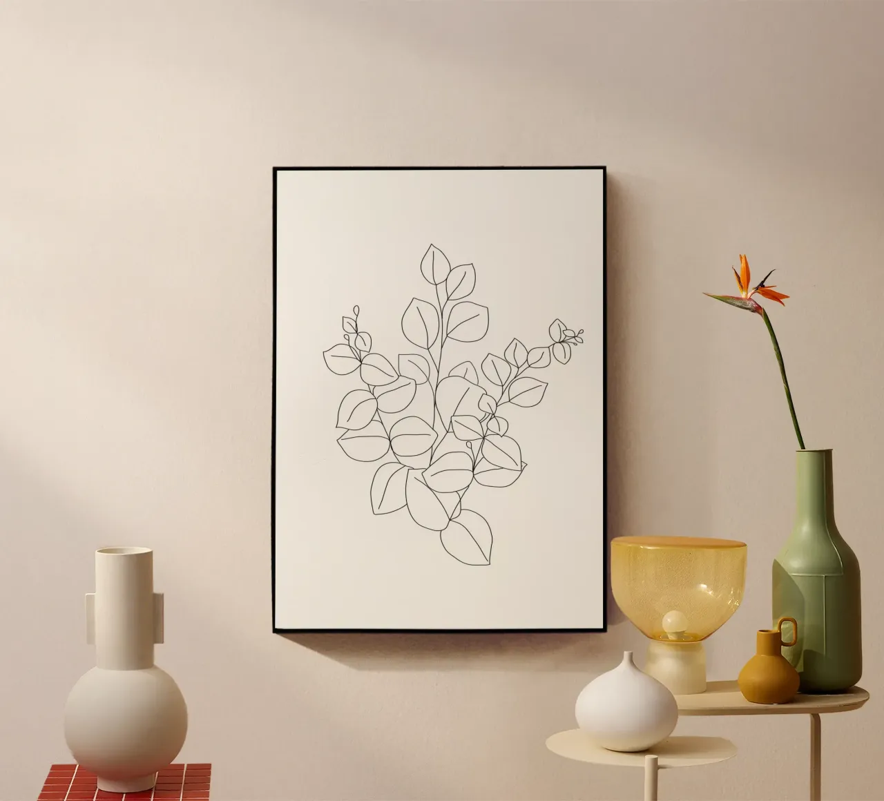 Minimalistic Eucalyptus Line Art plexiglass da Nadjaa