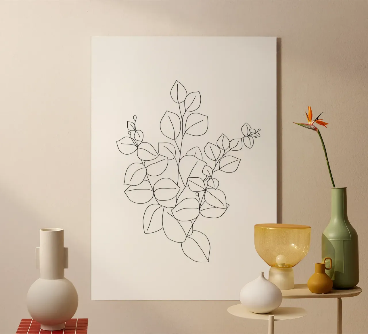 Minimalistic Eucalyptus Line Art plexiglass da Nadjaa