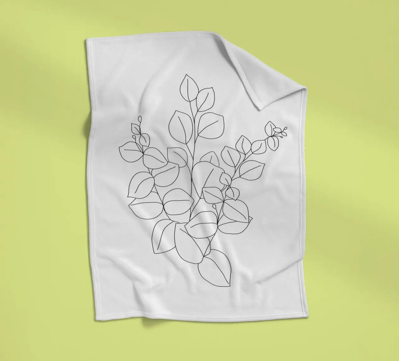 Minimalistic Eucalyptus Line Art coperta in pile da Nadjaa