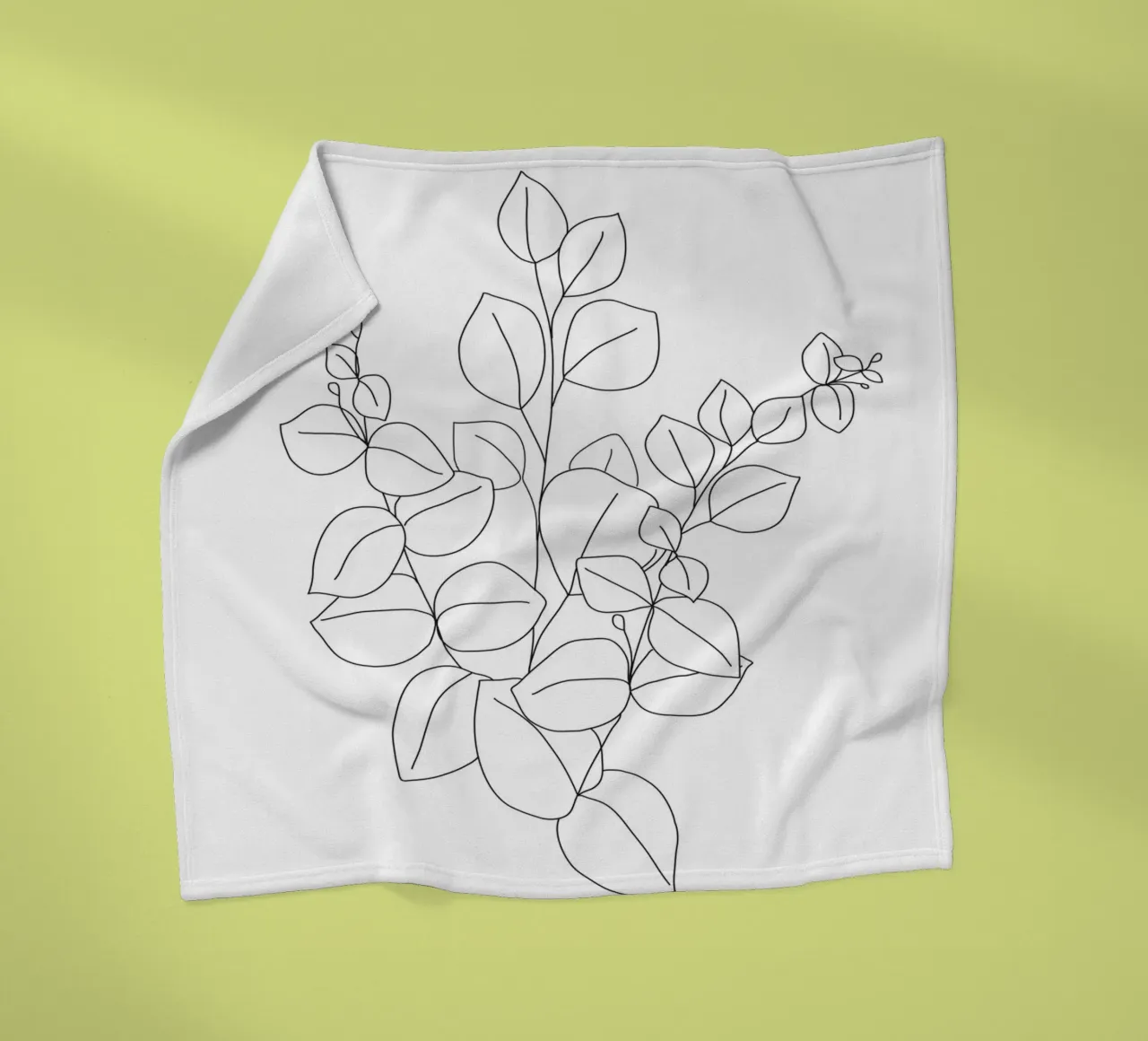 Minimalistic Eucalyptus Line Art coperta in pile da Nadjaa