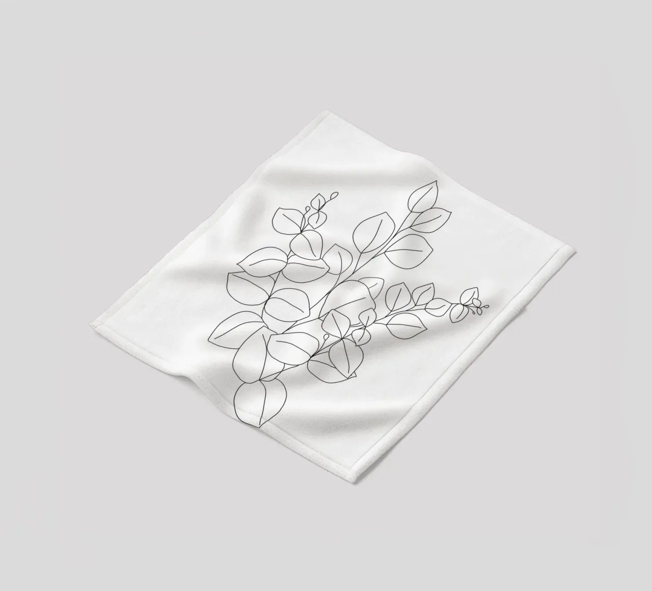 Minimalistic Eucalyptus Line Art coperta in pile da Nadjaa